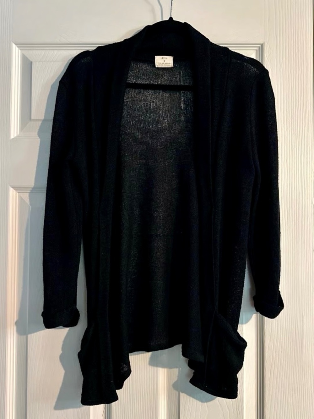 Pins & Needles Knit Long Sleeve Cardigan Sweater Solid Black Size Small